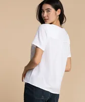 Short Sleeve Henley V-Neck Top