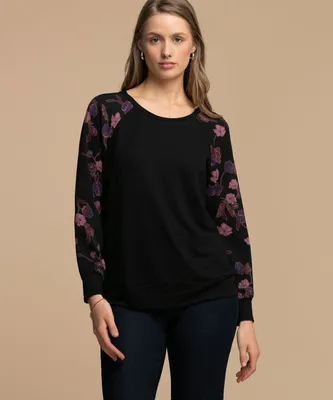 Floral Raglan Sleeve Sweatshirt