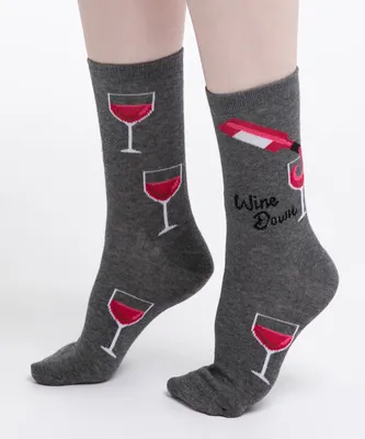 "Wine Down" Crew Sock
