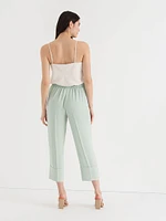 Textured Straight Crop Pant