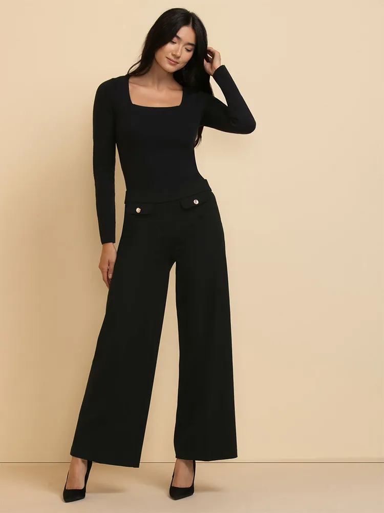 Soft Essential Ponte Wide Leg Pants - Soft Wide Leg Pants