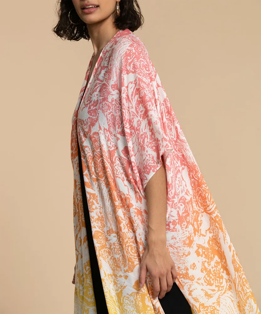 Bright Paisley Print Ruana