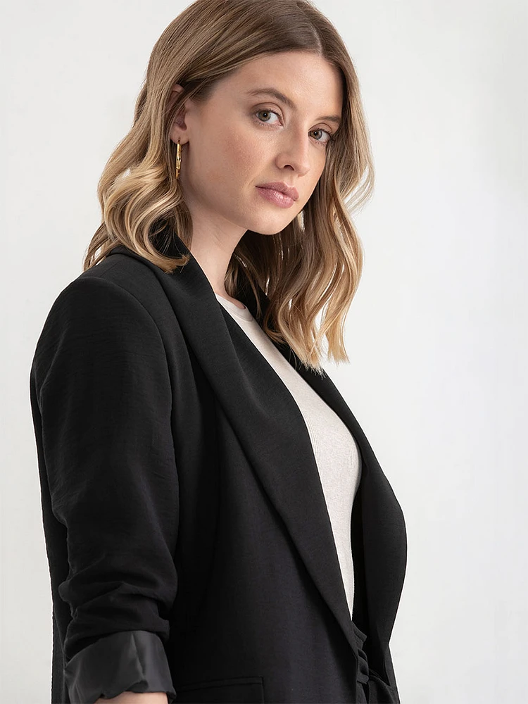 Shawl Collar Open Front Blazer