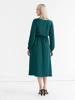 Long Sleeve Midi Henley Dress