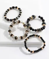 Black Beaded Bracelet 4-Pack