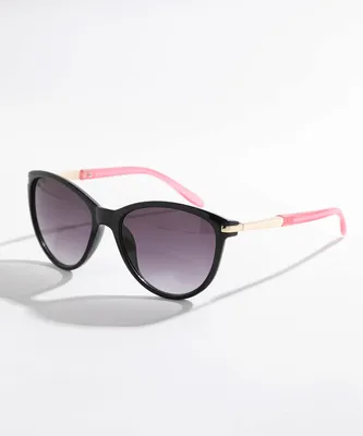 Large Oval Sunglasses With Pink Handles