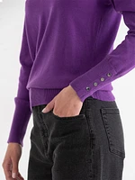 Cashmere Blend Sweater with Rivet Detail