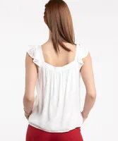 Flutter Sleeve Square Neck Blouse