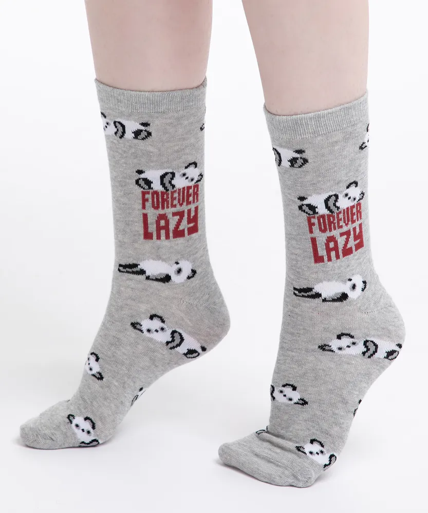 "Forever Lazy" Panda Sock