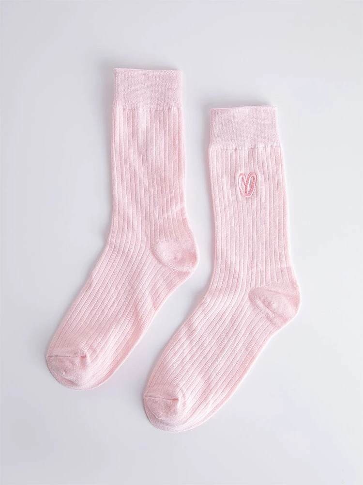 High Crew Sock with Heart