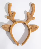 Festive Brown Antler Headband