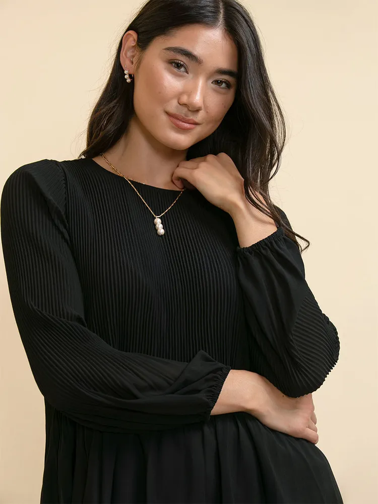 Long Sleeve Release Pleat Blouse