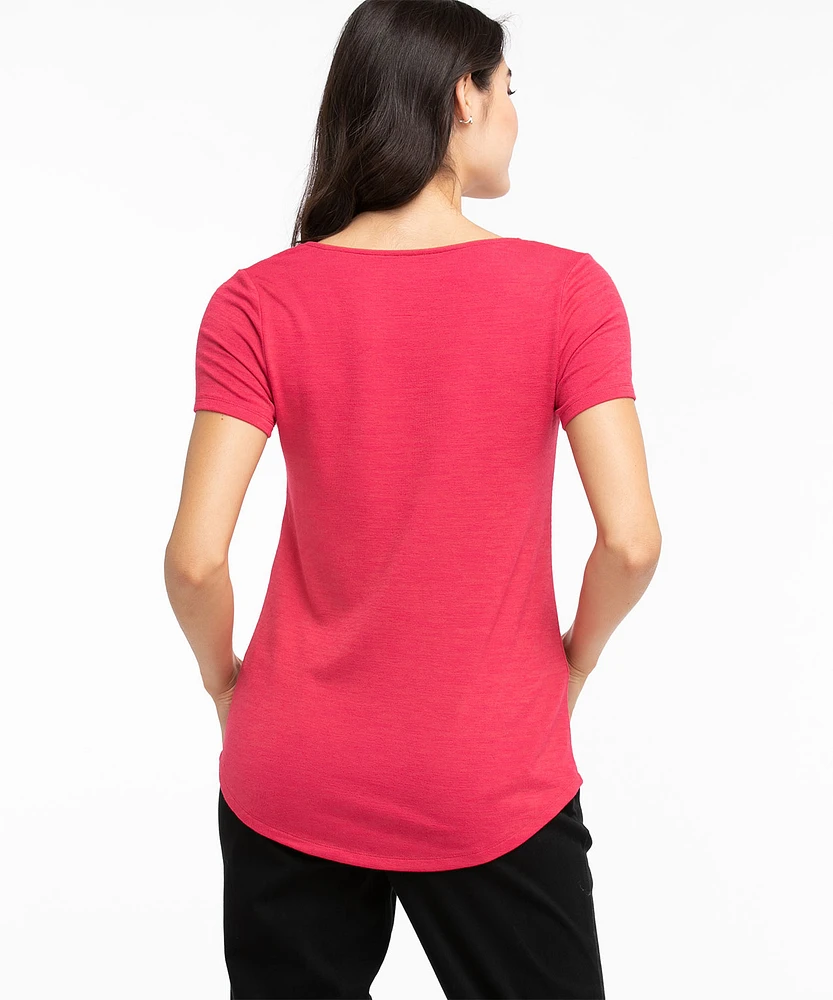 Short Sleeve V-Neck Hacci Tee