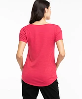 Short Sleeve V-Neck Hacci Tee
