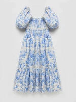 Puff Sleeve Midi Dress