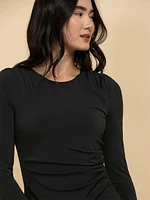 Long Sleeve Bodysuit with Pleats