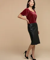 Velour Sweetheart Neck Top