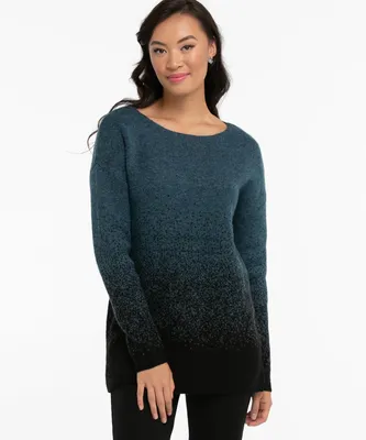 Ombre Boat Neck Tunic Sweater