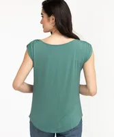 Eco-Friendly Ruched Shoulder Tee