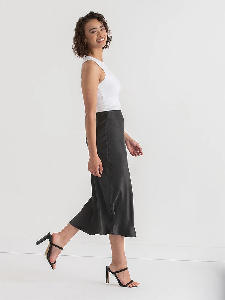 Satin Midi Skirt