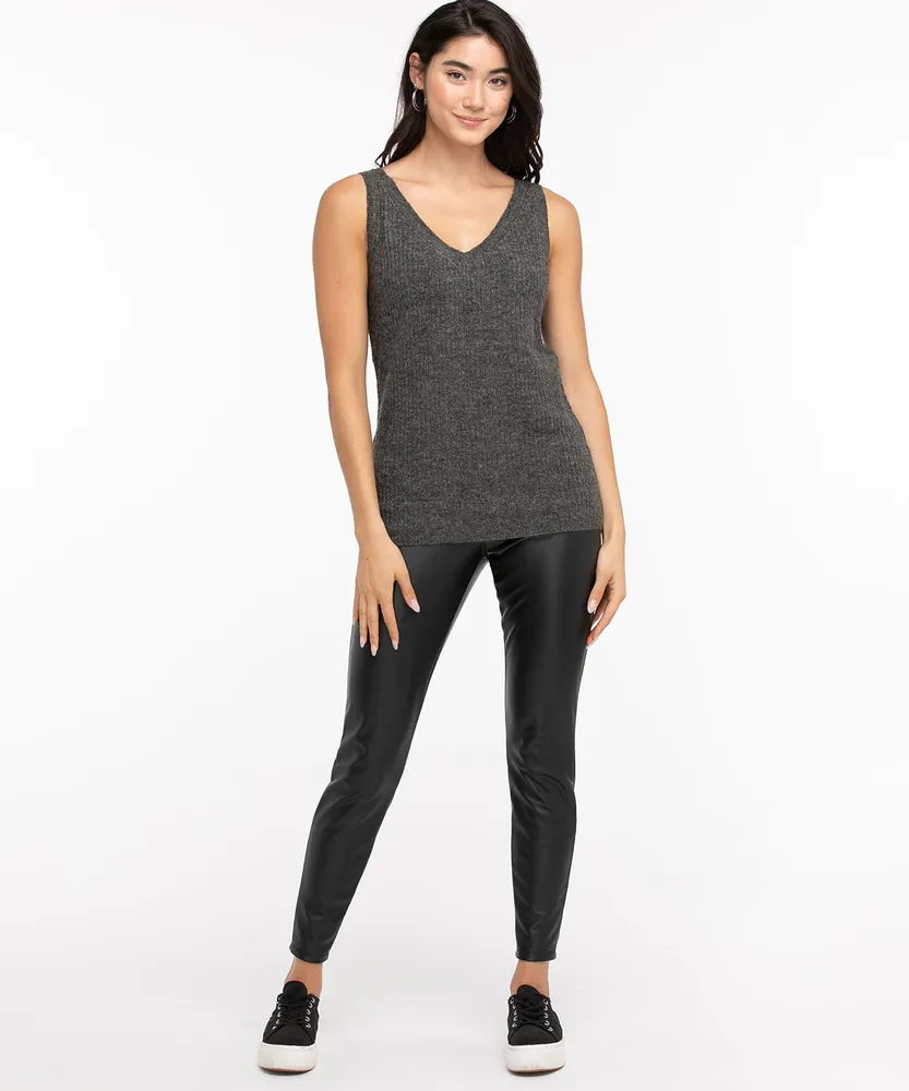 Ribbed V-Neck Sweater Tank