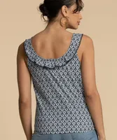 Ruffled Neck Tank Top