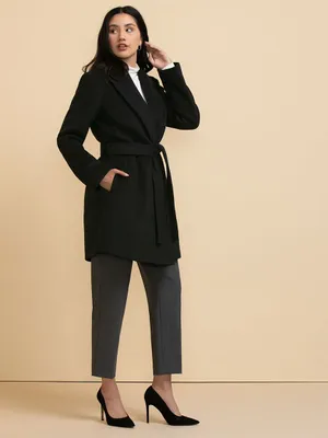 Harper Wool-Blend Wrap Coat