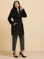 Harper Wool-Blend Wrap Coat