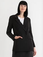 Crepe Double Breasted Relaxed Blazer