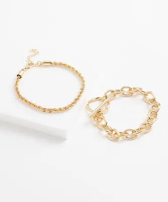 Gold Chain Bracelet 2-Pack