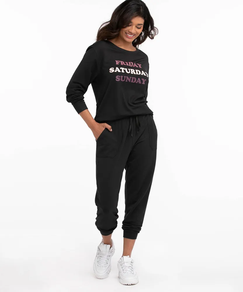 Black Fleece Drawstring Jogger