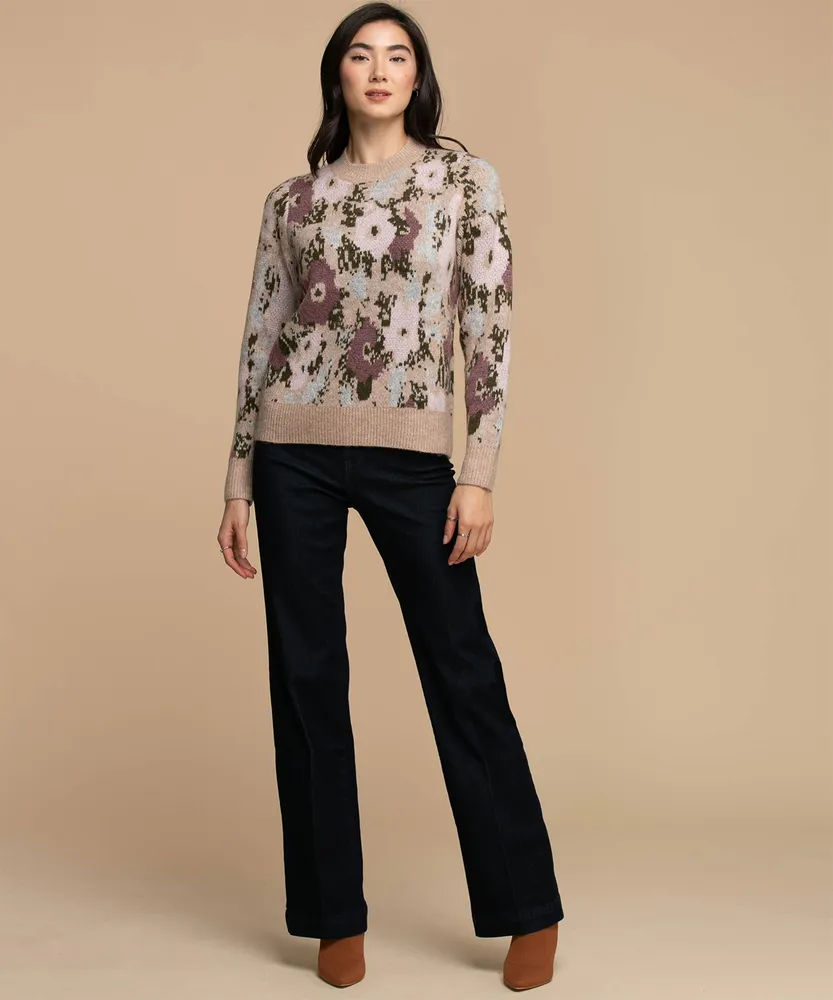 Floral Pattern Pullover Sweater