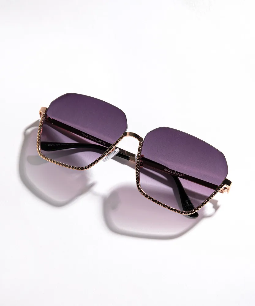 Half-Frame Oversized Sunglasses