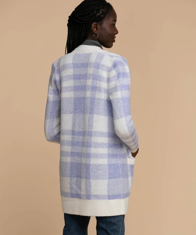 Buffalo Check Open Front Cardigan