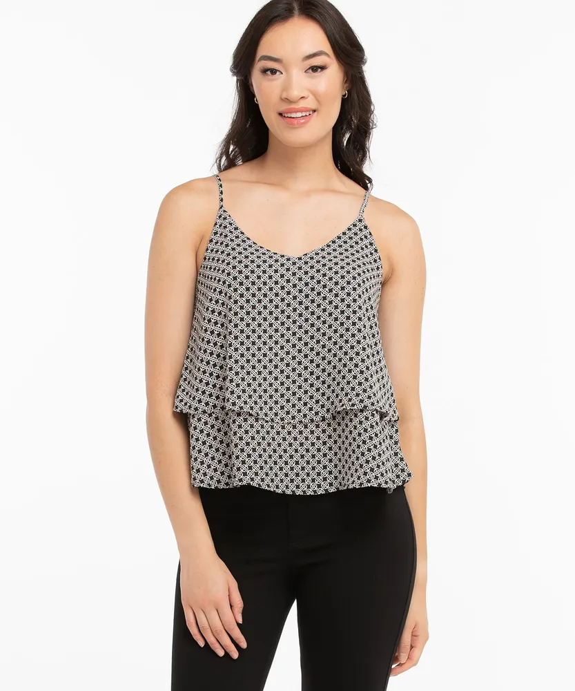 Tiered Strappy Tank Blouse