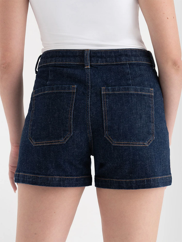 Patch Pocket Jean Shorts