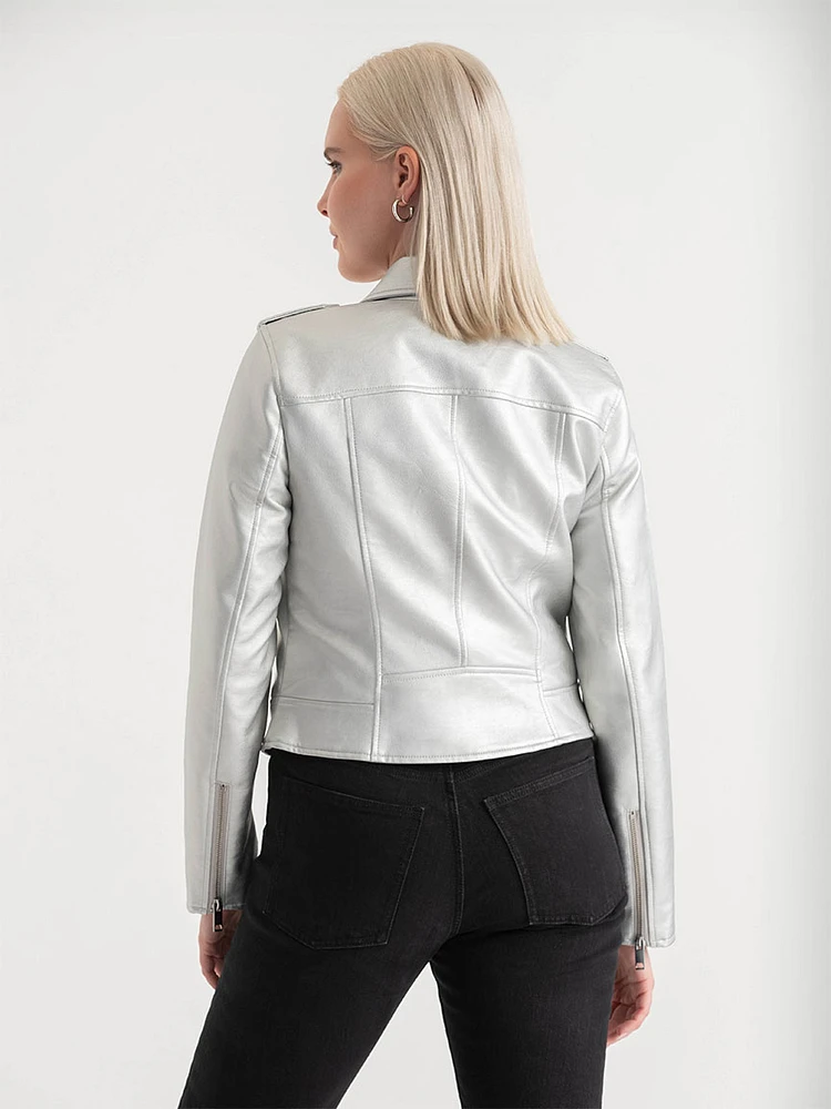 Silver Moto Jacket