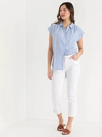 Relaxed Fit Button Up Blouse