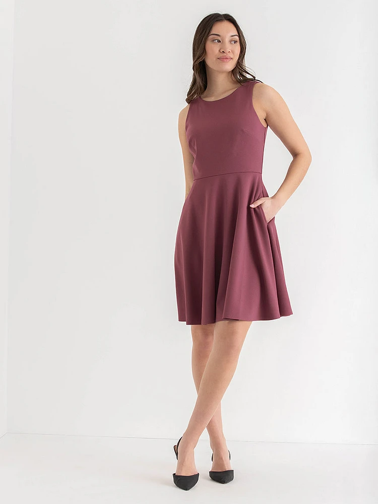 Iconic Crepe Fit 'N Flare Dress with Pockets