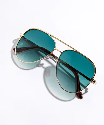 Green Lens Aviator Sunglasses