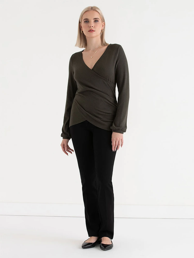 Fine Knit Hacci Wrap Top