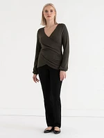 Fine Knit Hacci Wrap Top