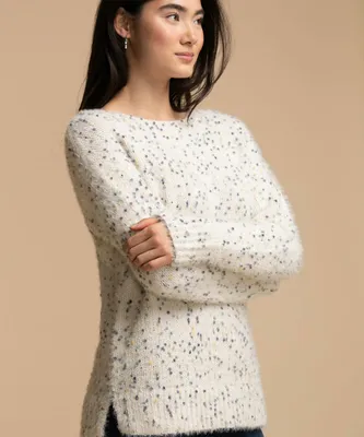 Lucky Brand Navy Confetti V-Neck Sweater