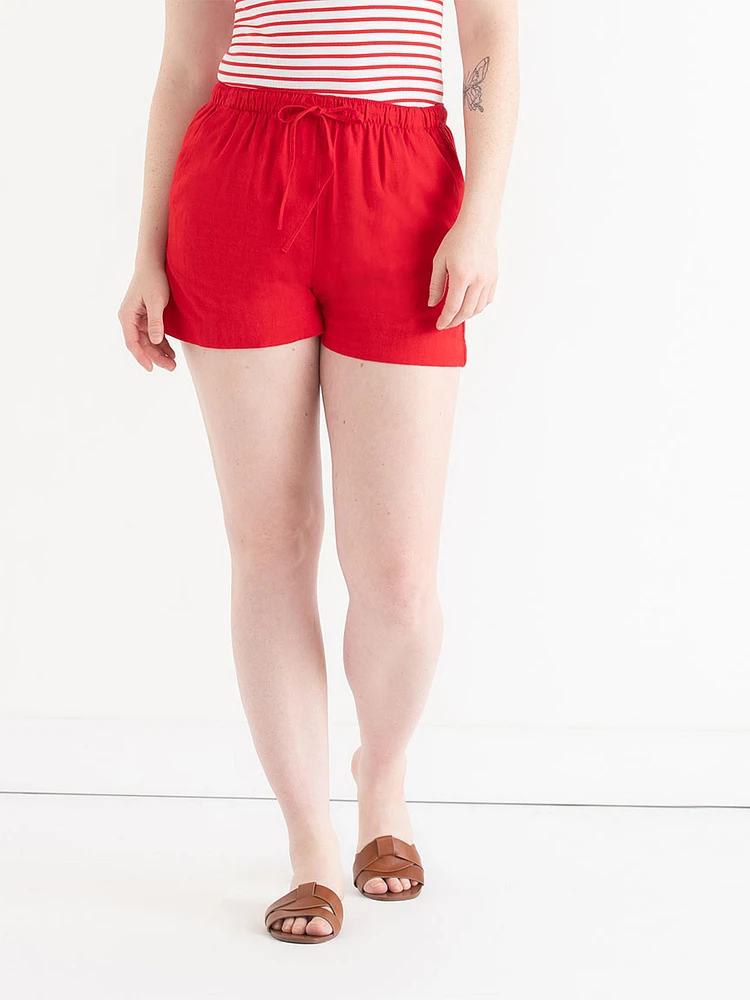 Viscose Linen Drawstring Shorts