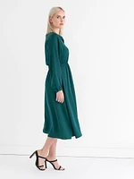 Long Sleeve Midi Henley Dress