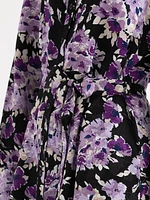 Collared Button-Front Dress with Tie Waist