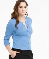 Ribbed Button Front Cardigan
