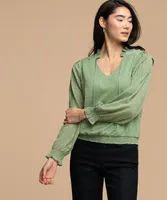 Swiss Dot Tie Neck Top