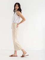 Viscose Linen Pull-On Cropped Pant