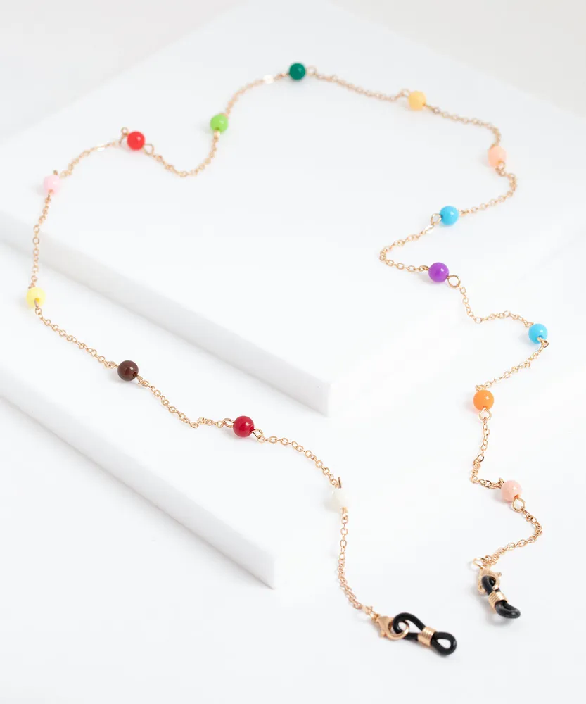 Rainbow Beaded Mask & Sunglasses Chain